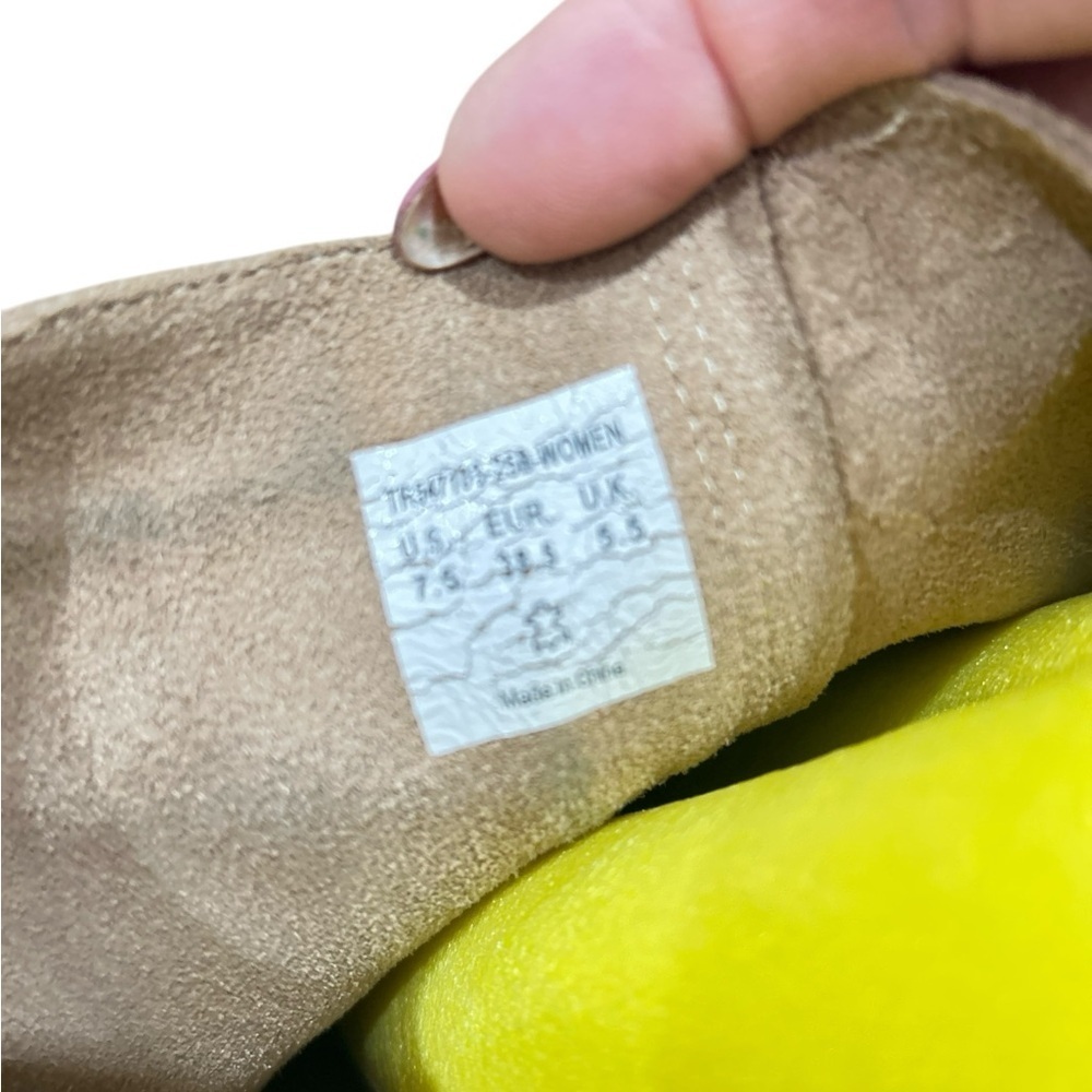 True Religion Tan Suede Knee-High Boots with White Logo - Picture 8 of 10